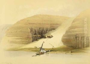 Excavated Temple of Abu Simbel, from Egypt and Nubia, Vol.1 by David Roberts