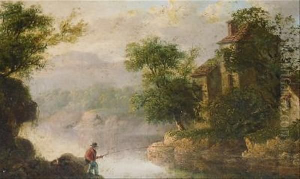 Fisherman Before Alakeside Building - view 1