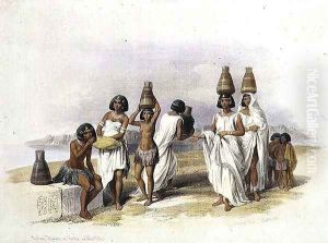 Nubian Women at Kortie on the Nile, from Egypt and Nubia, Vol.1 by David Roberts