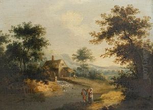Figures By A Watermill Figures By A Watermill