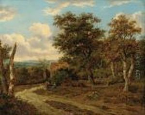 A Wooded Landscape With Travellers At Rest by Patrick, Peter Nasmyth