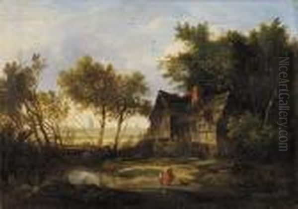 Lot Of Two Village Scenes With Figures - view 1