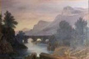 An Angler In A Mountainous River Landscape
