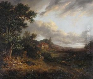 Wooded Landscape With Traveller And Distant Cottage by Patrick, Peter Nasmyth