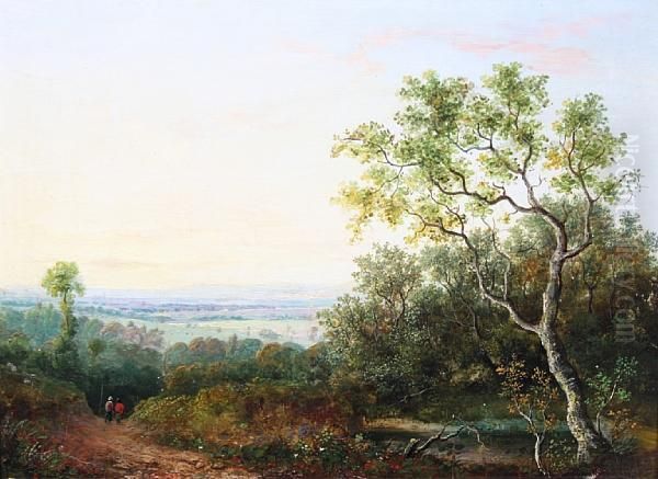Figures On A Country Lane - view 1