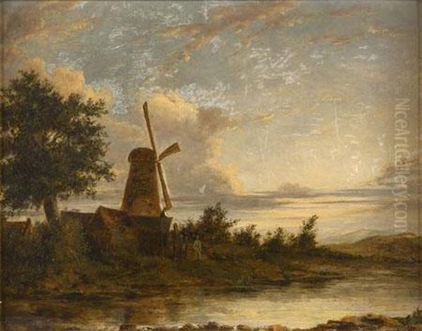 Windmill On A Riverbank - view 1