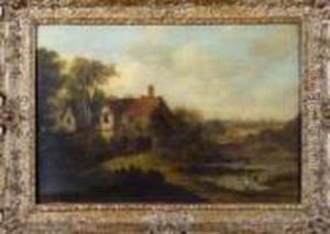 A Duck Pond By A Country House by Patrick, Peter Nasmyth
