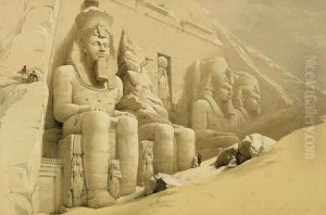 The Great Temple of Abu Simbel, Nubia, from Egypt and Nubia, Vol.1 by David Roberts