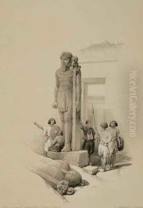 Colossus in front of the Temple of Wady Sabona Colossus in front of the Temple of Wady Sabona