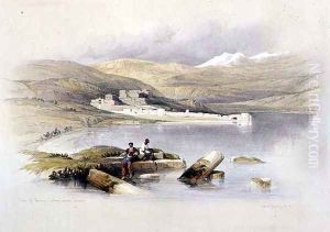 Town of Tiberias looking towards Lebanon, plate 35 from Volume I of The Holy Land, engraved by Louis Haghe 1806-85 pub. 1842 by David Roberts