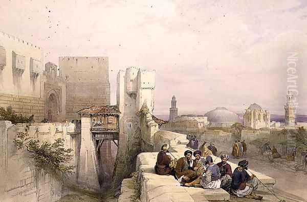 The Citadel of Jerusalem, April 19th 1841, plate 24 from Volume I of The Holy Land, engraved by Louis Haghe 1806-85 pub. 1842 - view 1