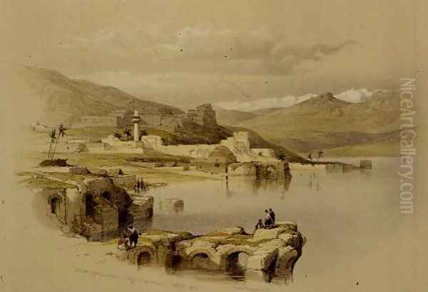 Tiberias from the Walls, Saffet in the Distance, April 22nd 1839, plate 37 from Volume I of The Holy Land, engraved by Louis Haghe 1806-85 pub. 1842 - view 1