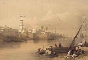 View on the Nile, ferry to Giza, from Egypt and Nubia, Vol.3 by David Roberts