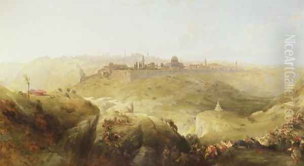 Pilgrims approaching Jerusalem - view 1