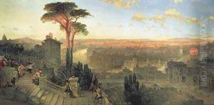 Rome, Sunset from the Convent of San Onofrio on Mount Janiculum, 1856 by David Roberts