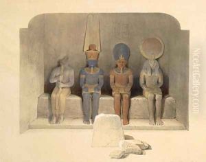 Sanctuary of the Temple of Abu Simbel, from Egypt and Nubia, Vol.1 by David Roberts
