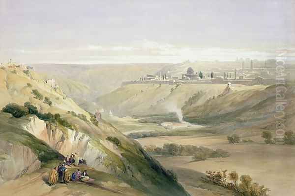 Jerusalem, April 5th 1839, plate 18 from Volume I of The Holy Land, engraved by Louis Haghe 1806-85 pub. 1842 - view 1