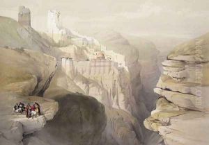 Convent of St. Saba, April 4th 1839, plate 51 from Volume II of The Holy Land, engraved by Louis Haghe 1806-85 pub. 1843 by David Roberts