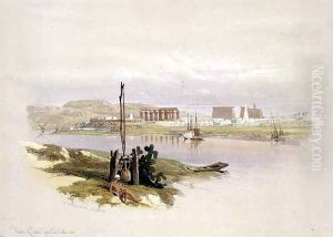 Ruins of Luxor from the South-west, from Egypt and Nubia, Vol.1 by David Roberts