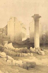 The Dromos or Central Hall of the Great Temple of Amun, Karnak, from Egypt and Nubia, Vol.2 by David Roberts