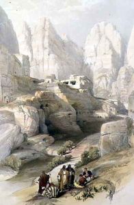 Petra, March 10th 1839, plate 104 from Volume III of 'The Holy Land, engraved by Louis Haghe 1806-85 pub. 1849