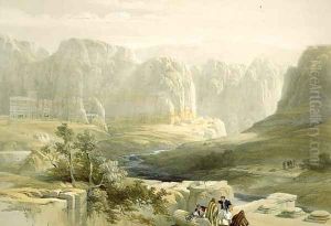 Petra looking South, March 9th 1839, plate 106 from Volume III of The Holy Land, engraved by Louis Haghe 1806-85 pub. 1849