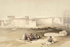 Ruins of Baalbec, May 5th 1839, plate 77 from Volume II of The Holy Land, engraved by Louis Haghe 1806-85 pub. 1843 Ruins of Baalbec, May 5th 1839, plate 77 from Volume II of The Holy Land, engraved by Louis Haghe 1806-85 pub. 1843