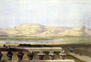 Libyan Chain of Mountains from the Temple of Luxor, from Egypt and Nubia, Vol.1 by David Roberts