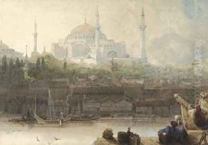 St. Sophia, Constantinople, from the Bosphoros by David Roberts