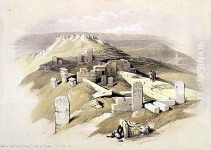 Temple on Gebel Garabe, called Surabit el Khadim, February 17th 1839, plate 119 from Volume III of The Holy Land, engraved by Louis Haghe 1806-85 pub. 1849 by David Roberts