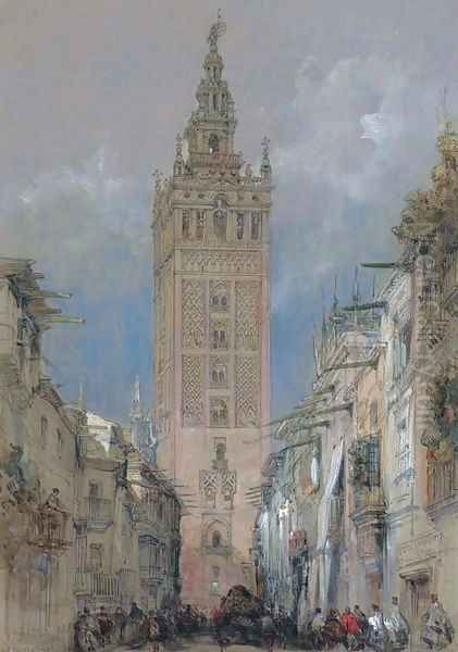 The Moorish tower at Seville, called the Giralda, Spain - view 1