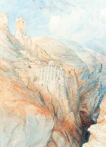 The convent of St. Saba, near Ungedi by David Roberts