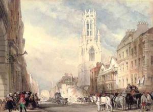 St Dunstan's in the West, Fleet Street, London by David Roberts
