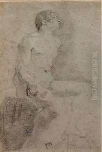 Aktstudie Eines Sitzenden by Charles Joseph Natoire