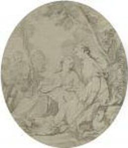Scene Pastorale Dans Un Paysage Bucolique by Charles Joseph Natoire