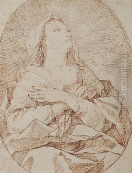 La Vierge Assise Les Mains Croisees - view 1