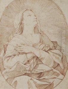 La Vierge Assise Les Mains Croisees by Charles Joseph Natoire