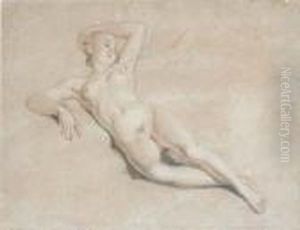 Une Femme Nue Allongee by Charles Joseph Natoire