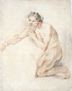 A Kneeling Male Nude, Playing Pan Pipes A Kneeling Male Nude, Playing Pan Pipes