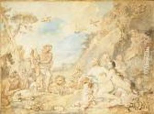 Orpheus Charming The Animals And The Nymphs by Charles Joseph Natoire