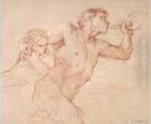 Triton Soufflant Dans Une Conque by Charles Joseph Natoire