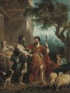 Moses And The Daughters Of Jethro by Charles Joseph Natoire