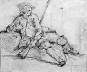 A Sportsman Reclining On A Bank