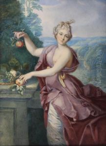 Portrait Of A Lady Said To Be Madame Demaintenon by Jean-Marc Nattier