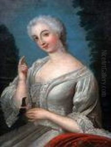 Dame Mit Sittich Vor Einer Parklandschaft