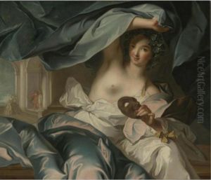 Portrait Of The Duchesse De Chteauroux As Thalia by Jean-Marc Nattier