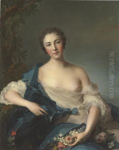 Portrait Of A Woman As Flora by Jean-Marc Nattier