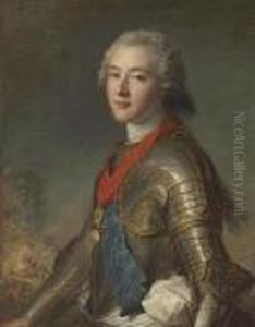 Portrait Of Louis Jean Marie De Bourbon, Duc De Penthievre,half-length, In Armor by Jean-Marc Nattier