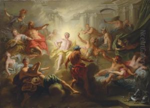 Mars And Venus Surprised By Vulcan by Jean-Marc Nattier