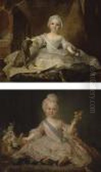 Portrait Presume Du Duc De Bourgogne ; Et Portrait De Marie-zephirine De France - view 1